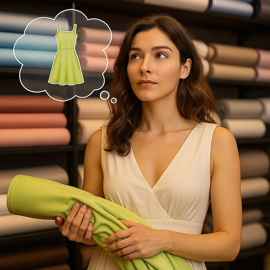 На картинке: трикотажное платье на этапе задумки.