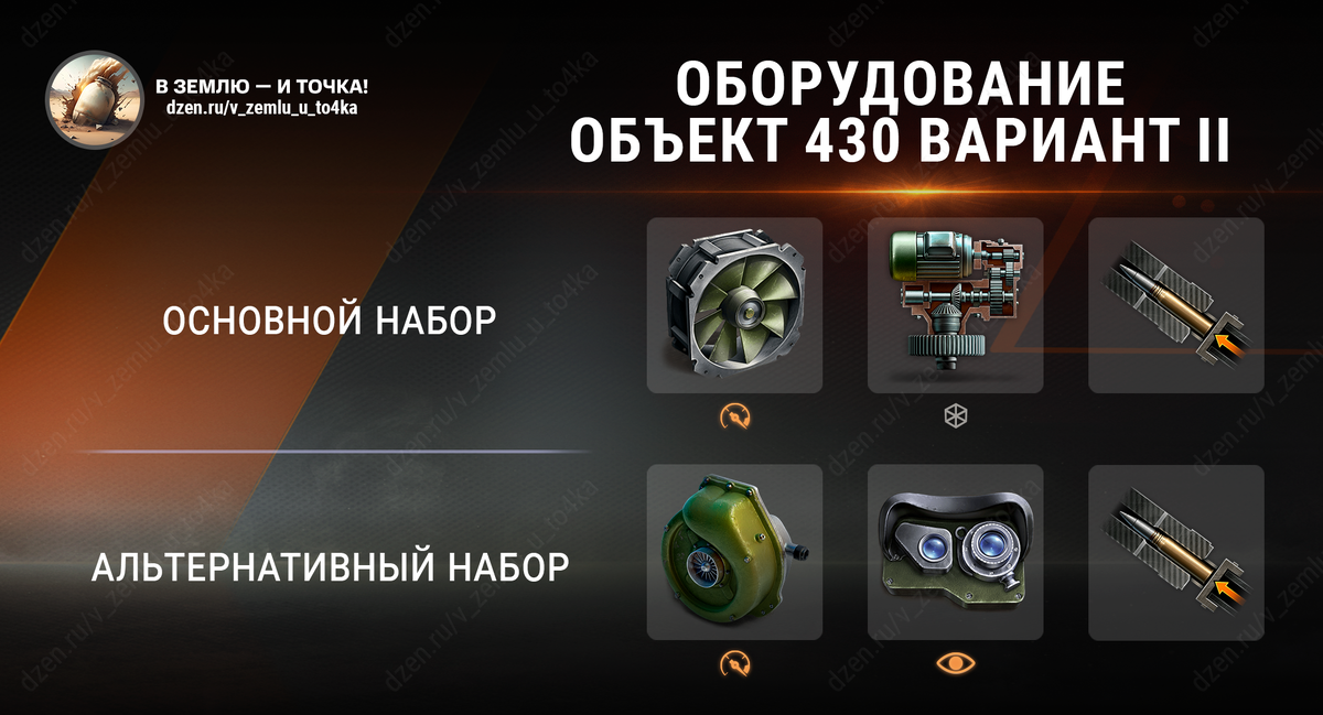 Оборудование для Объект 430 Вариант II (World of Tanks / Мир танков)