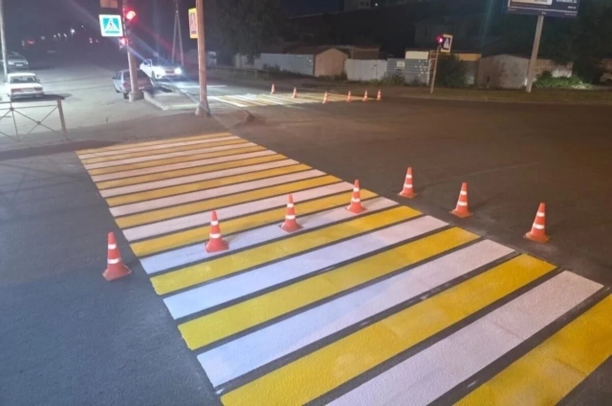    В Новосибирске протестировали новую прочную разметку на эстакаде