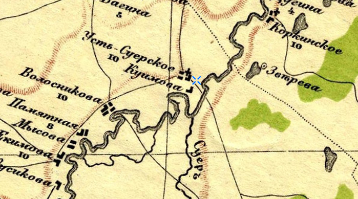 Фрагмент карты Стрельбицкого издания 1919-1921. Восток.