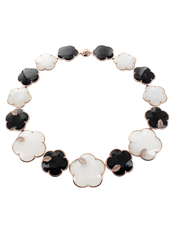 Колье Pasquale Bruni Ton Joli из розового золота с бриллиантами, ониксом и белым агатом