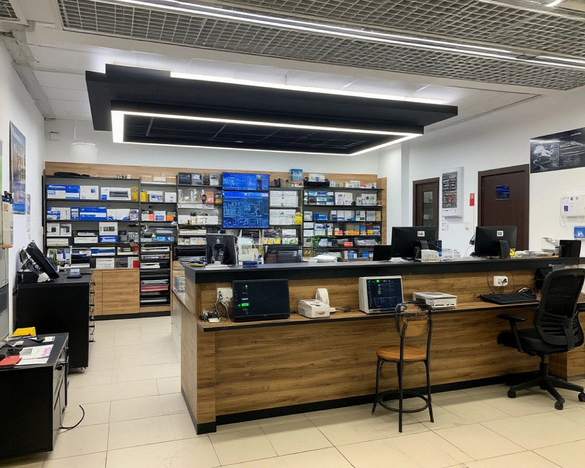 Ресепшен для сервисного центра.