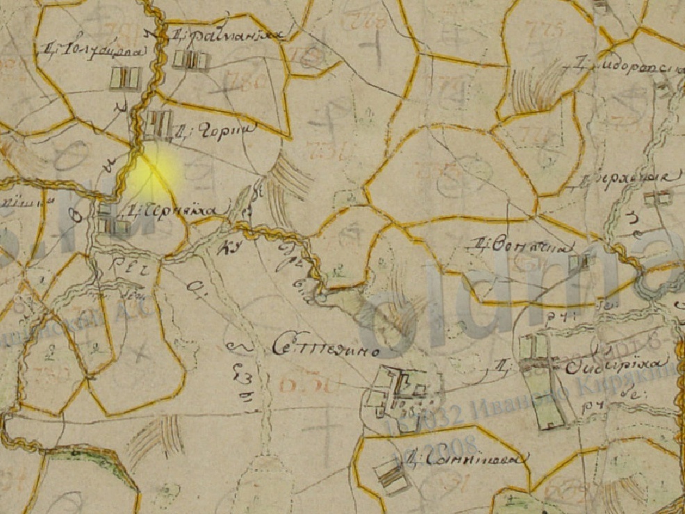 Франмент Плана Генерального межевания (конец 18 века).