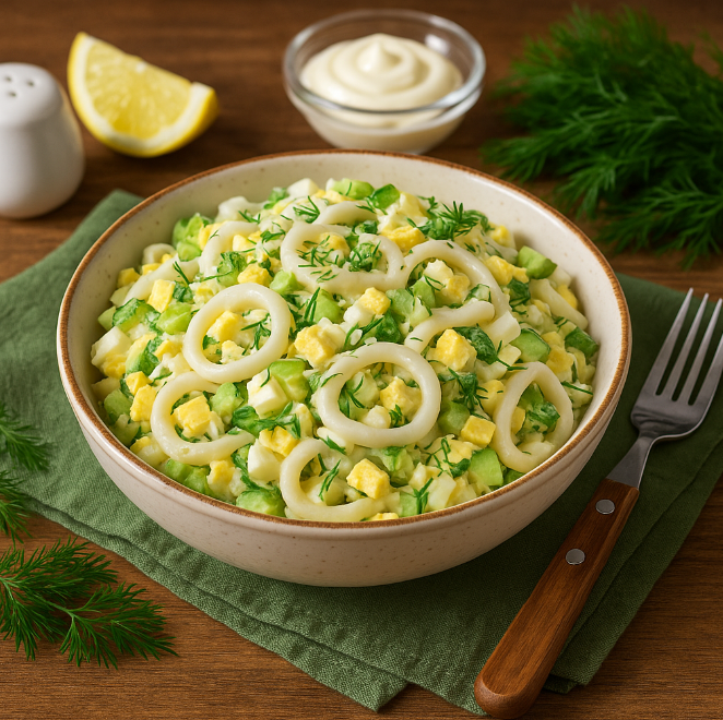 Салат с кальмарами и яйцами рецепты от Дарики