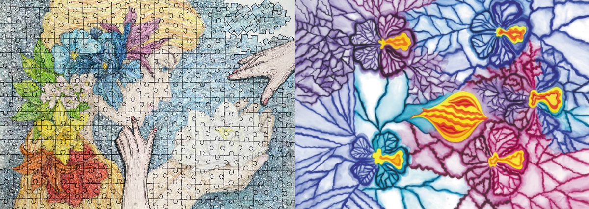 Взаимосвязанные между собой картины "Собирая себя" и "Связи"