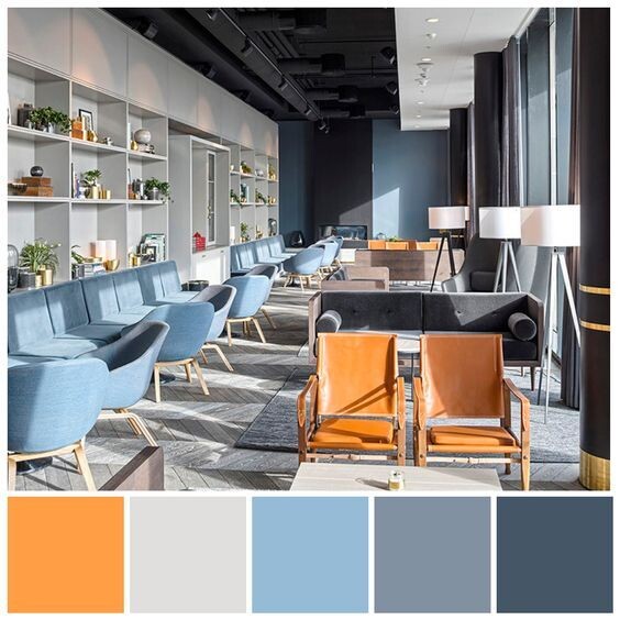 Палитра цветов для дизайна компании, в которой профессионализм и надёжность, свежесть и технологичность, энергия и дружелюбие дополняют друг друга.