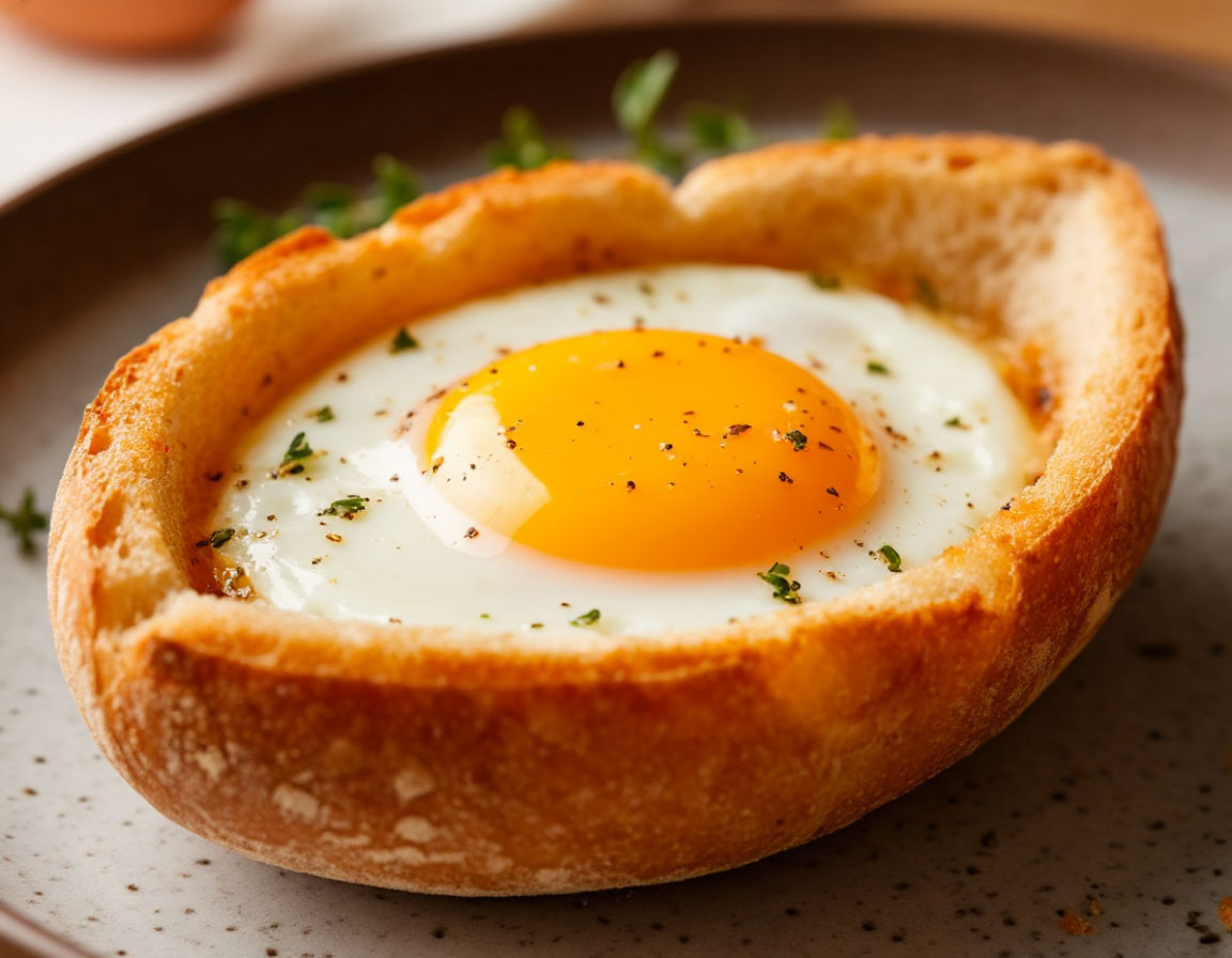 Яйцо в хлебной “лодочке”