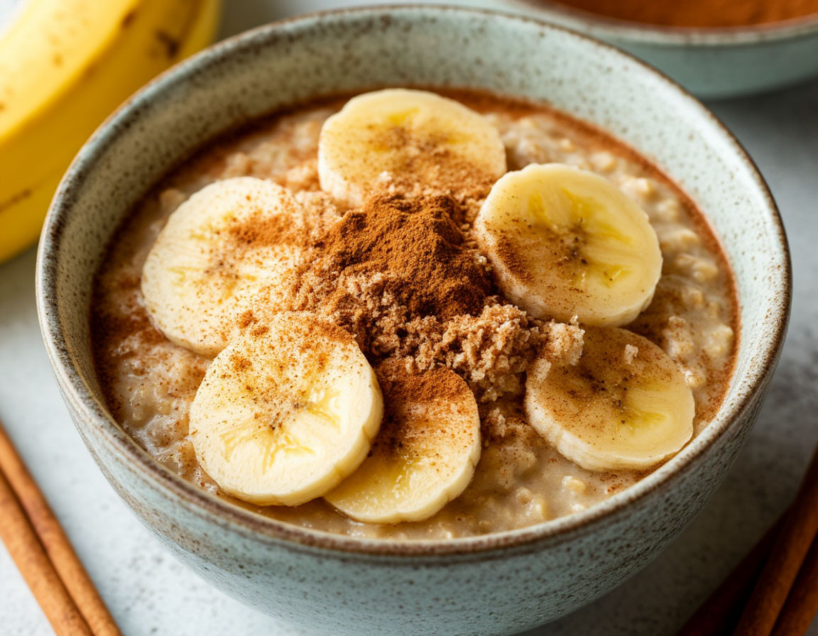 Ленивая каша с бананом и корицей