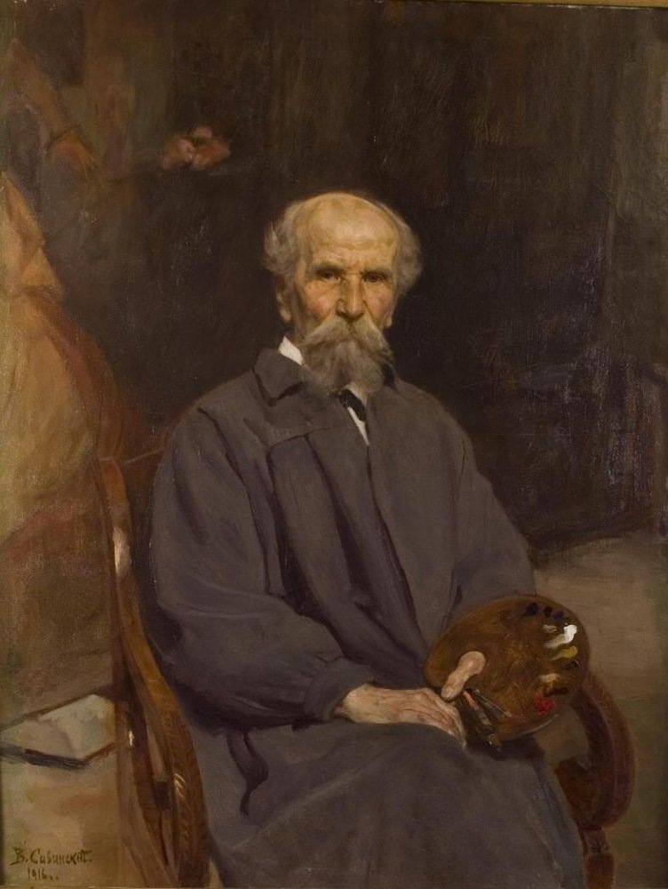 Василий Евменьевич Савинский (1859—1937) Портрет П. П. Чистякова 1916 Холст, масло НИМ РАХ