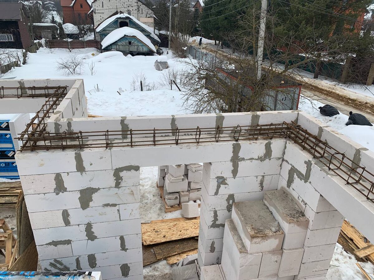 Монтаж армопояса на объекте в Подмосковье. 