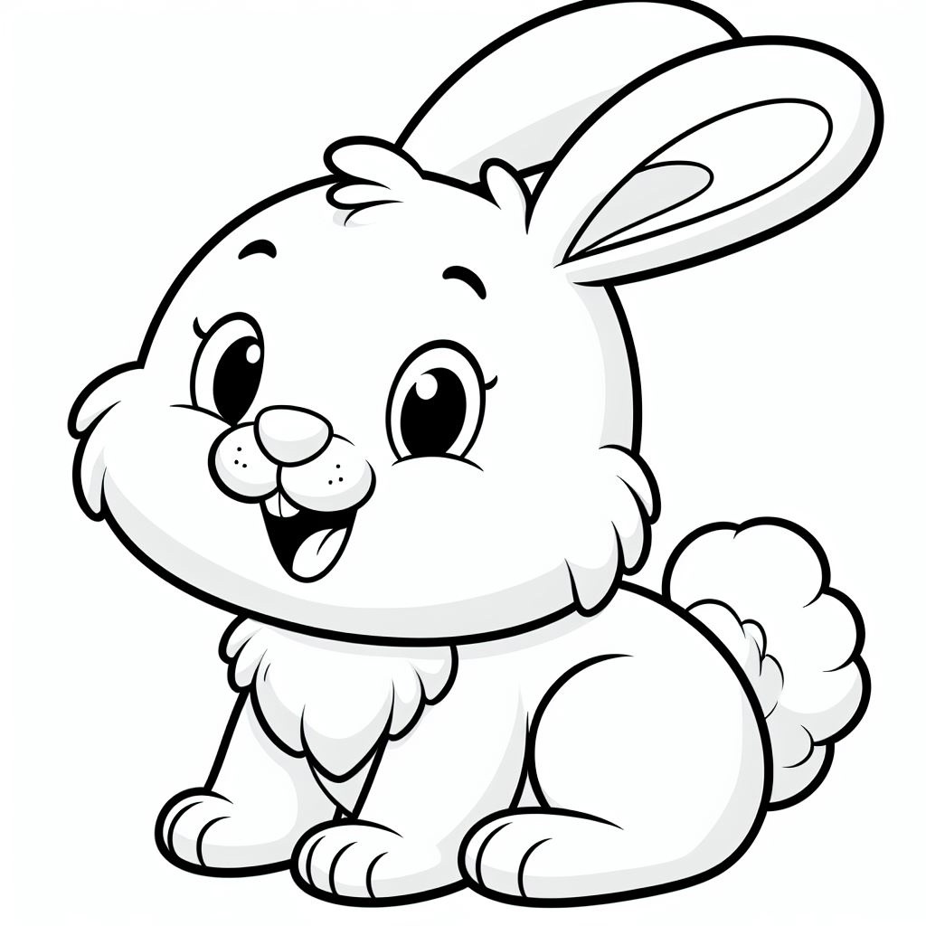Раскраска маленький зайчик