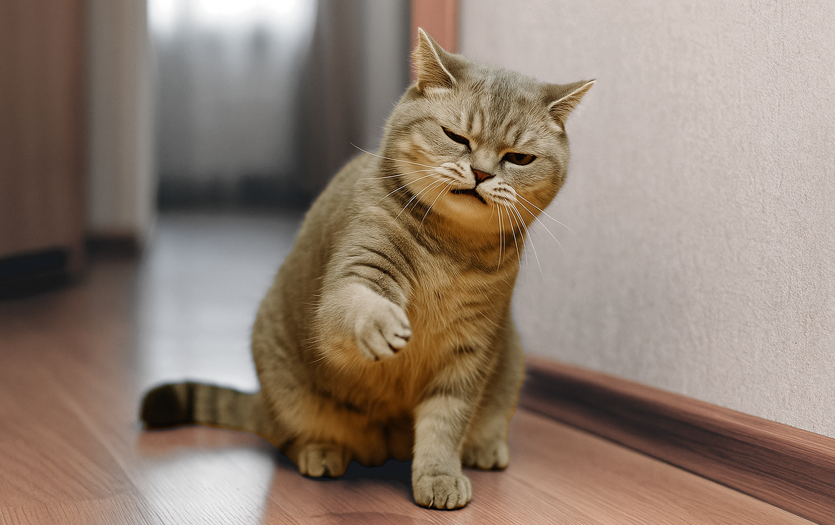 Фу, гадость! Почему кошка трясёт лапой, будто её оскорбили / Изображение: AlphaPet