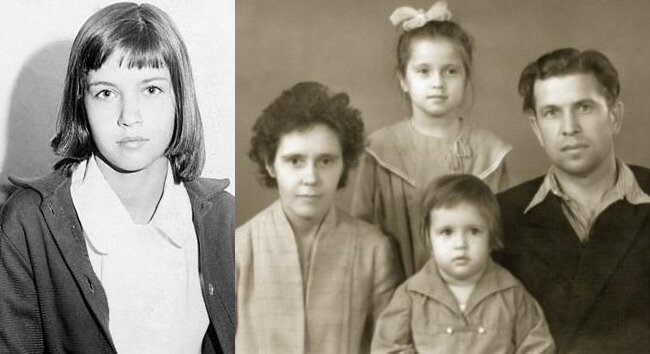 Верая Сотникова с родителями и сестрой