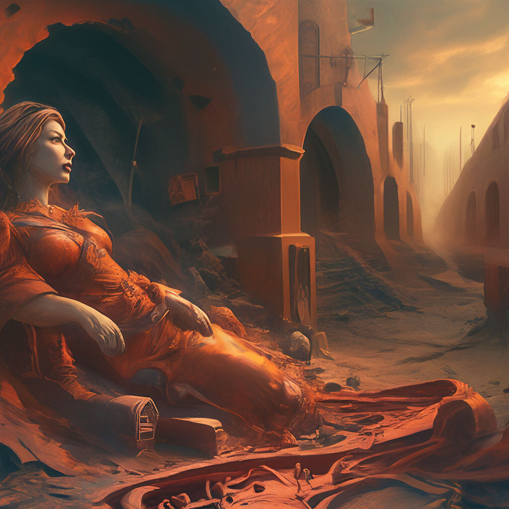 Разрушение цивилизации. Иллюстрация с Шедеврум.