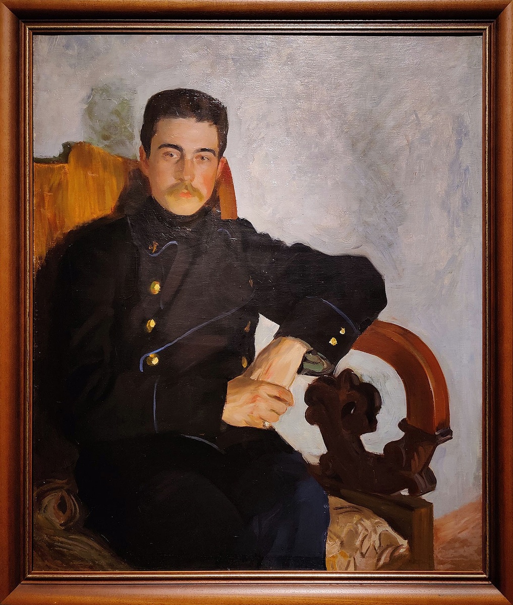 Кустодиев Борис Михайлович, «Портрет брата, М.М. Кустодиева», 1905, холст, масло, Государственный музей-заповедник «Петергоф», Санкт-Петербург