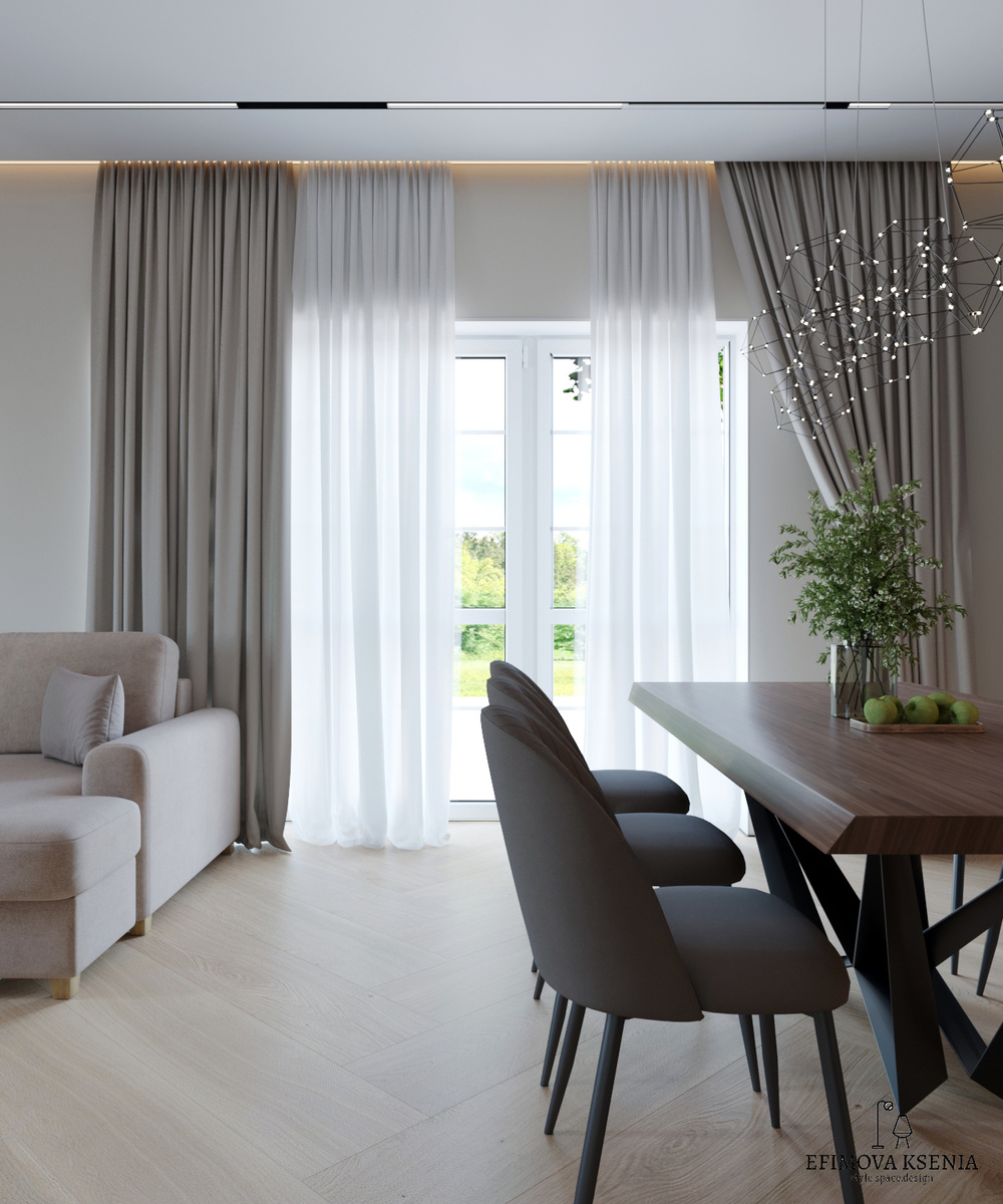 Гостиная в таунхаусе в Килининграде. Проект Ксении Ефимовой 