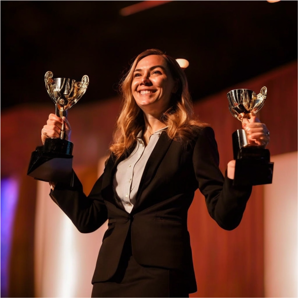 She really pulled it off — the presentation was a success.