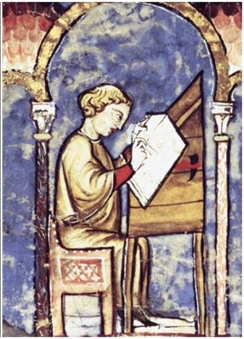 Монах за написанием кодекса