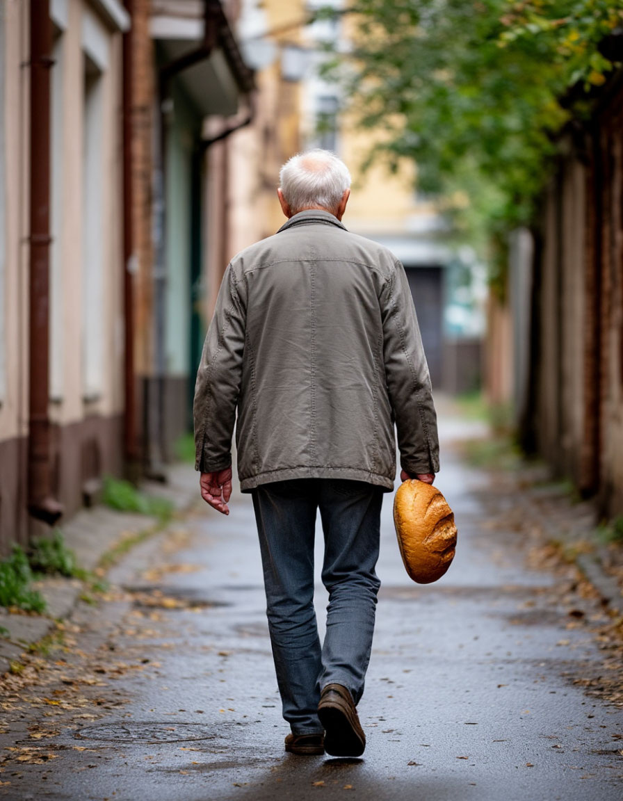 Некоторые несут хлеб не домой, а туда, где их кто-то ждёт