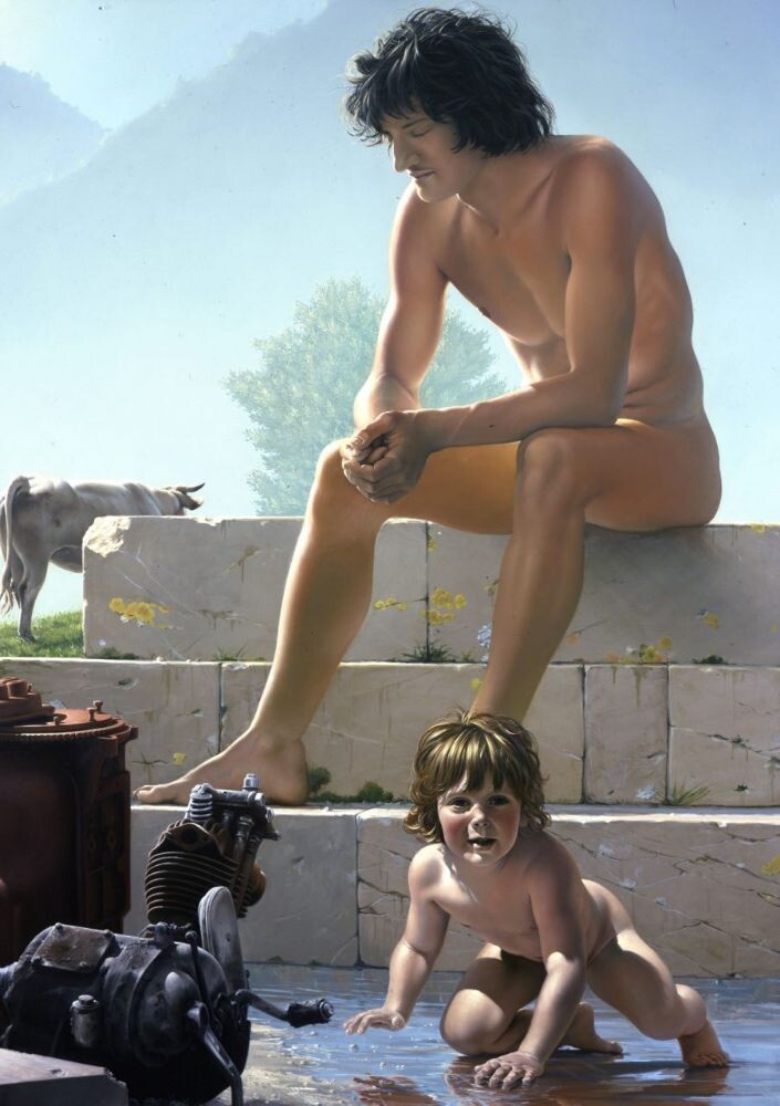 КАРТИНА ХУДОЖНИКА БРУНО ШМЕЛЬЦА / Bruno Schmeltz // ИЗ СЕРИИ " ЭФЕБЫ " / Éphèbes