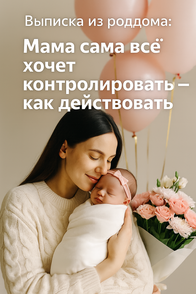 Трогательная встреча мамы и малыша в день выписки из роддома - спокойствие, нежность и любовь.