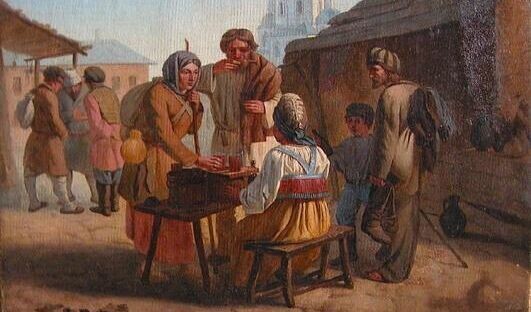     Калистов Василий Ефимович «Продажа кваса», 1862 г., общественное достояние