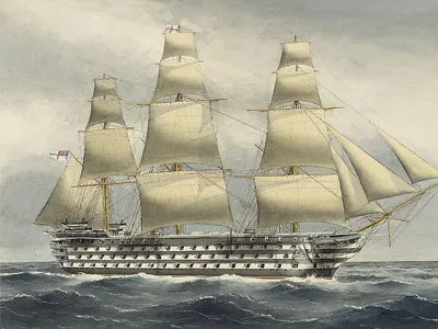 Картина HMS Victoria, написанная Уильямом Маккензи Томсоном, 1867 г.