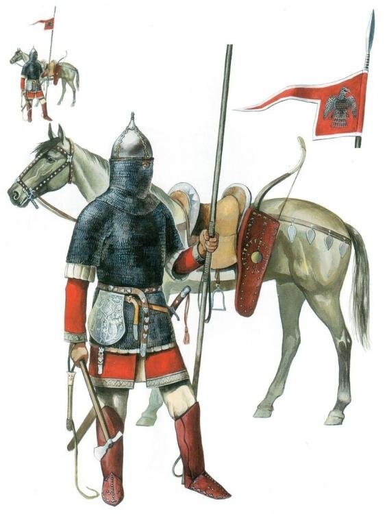 Тяжеловооружённый венгерский воин Х века.