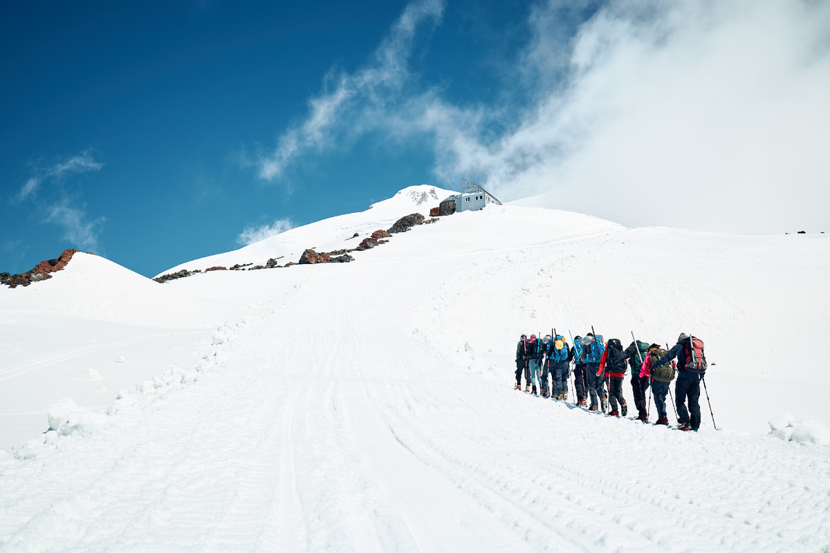 Фото нашей группы во время восхождения на Эльбрус - день 4. 