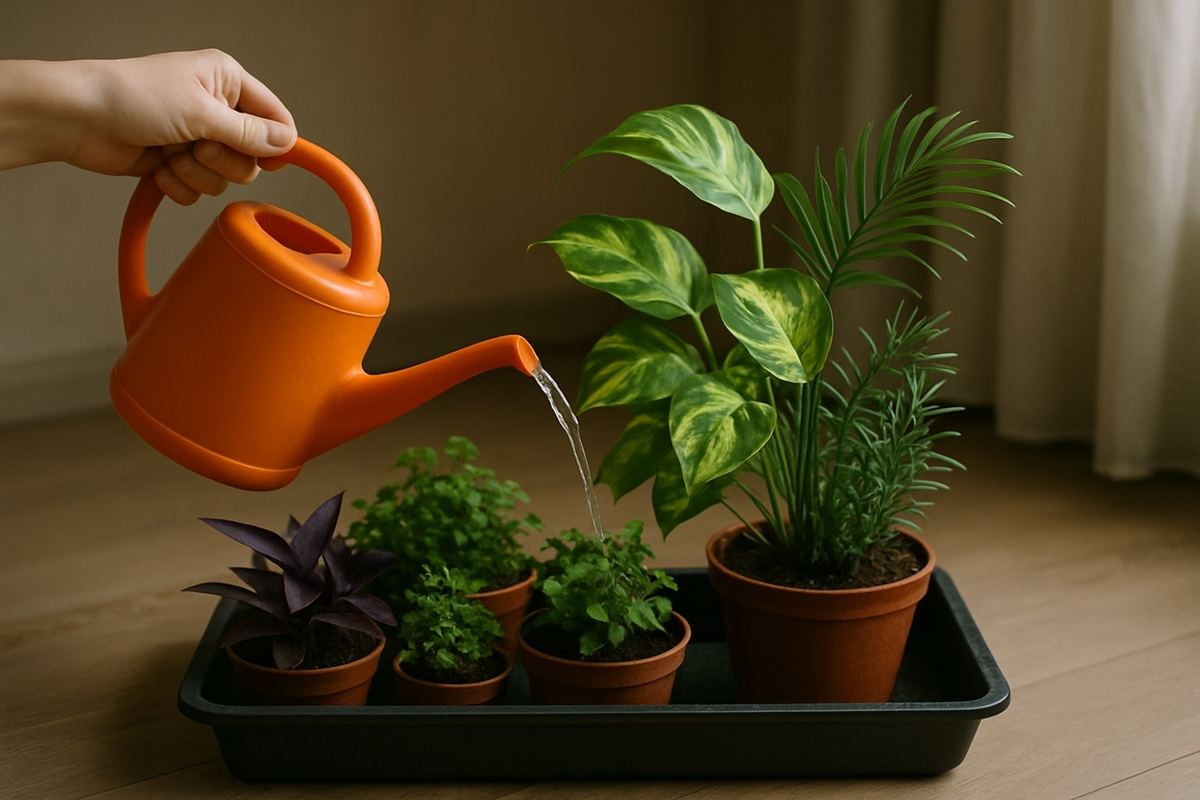 Щедро полейте растения перед отъездом.