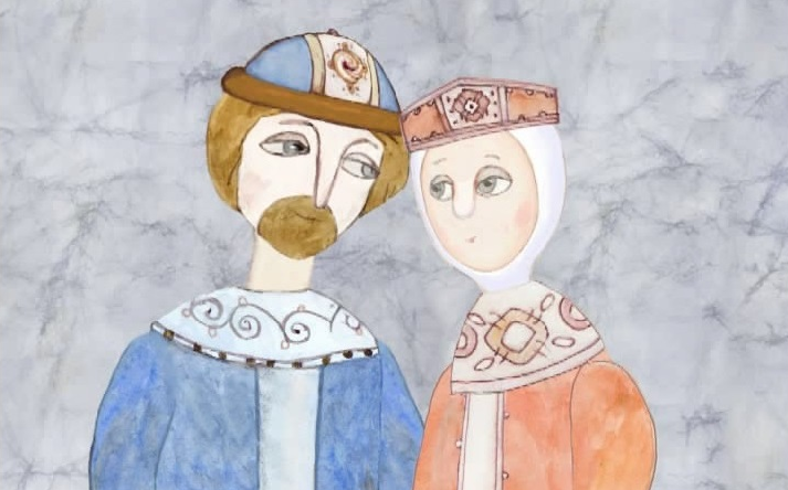 Кадр из м/ф "Сказание о Петре и Февронии". Художник Надежда Михайлова. ВГИК, 2008