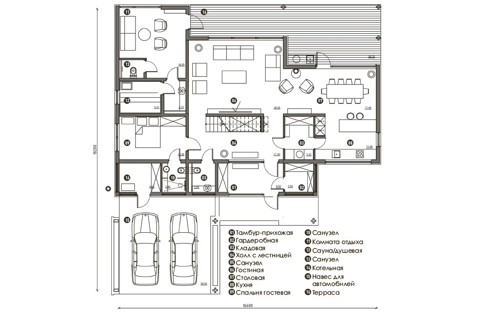 План 1 этажа проекта «Эгоист-211»