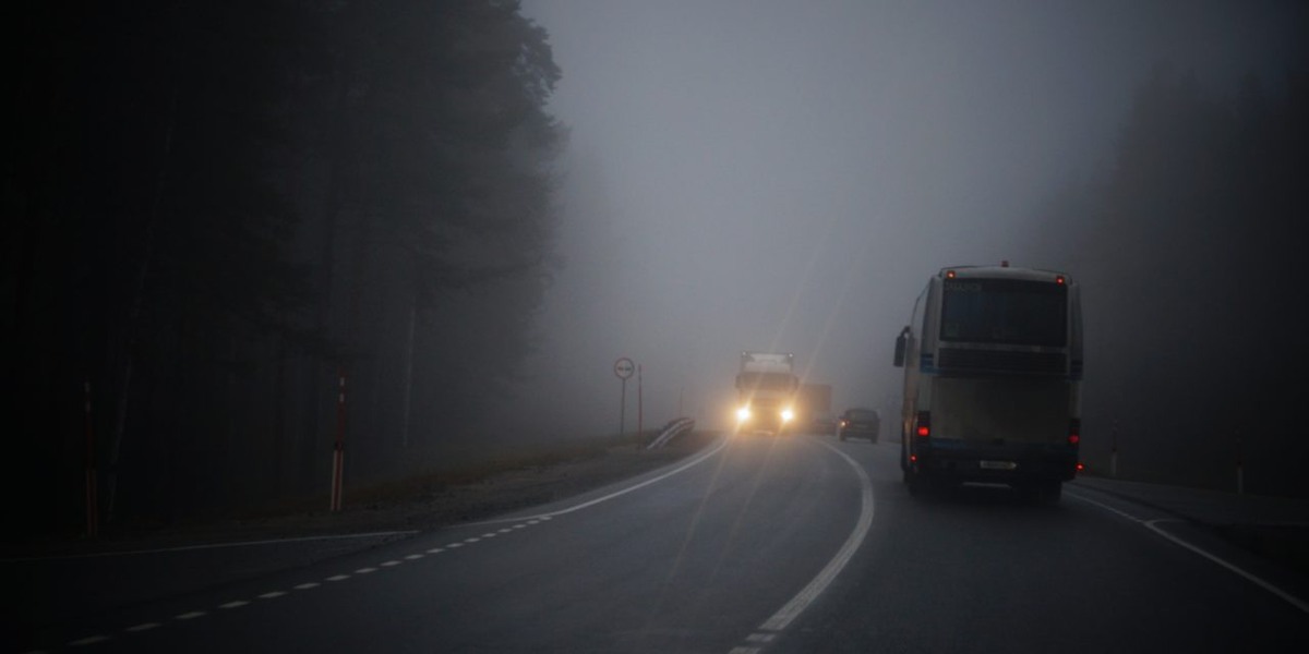    Туман на дороге в Карелии. Фото: "Республика"/Максим Смирнов