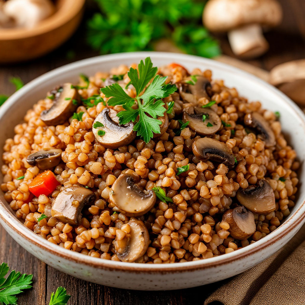 Гречка с грибами