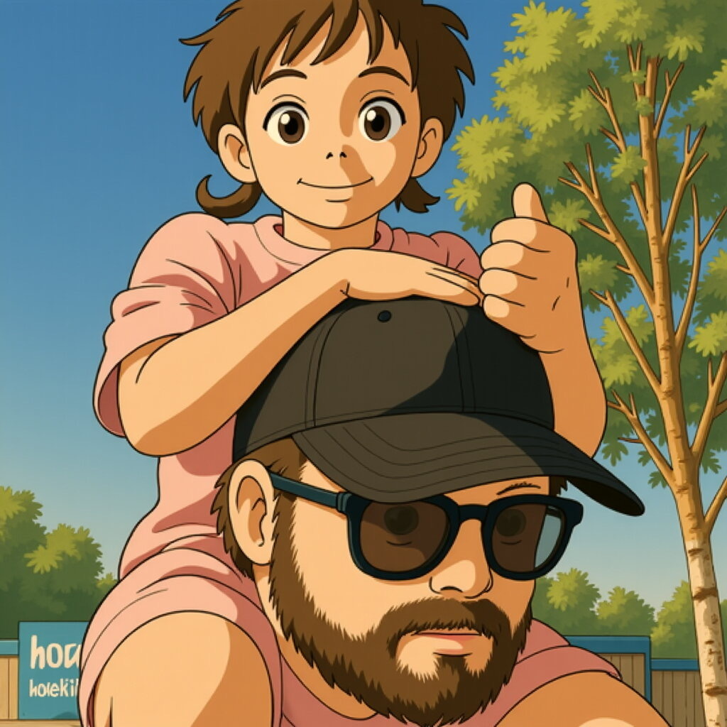 Когда мы ходим гулять и наши прогулки выдются слишком длинными, София устаёт. Наш один шаг, это её 2-3, потому она проходит зачастую гораздо больше чем мы. И иногда, когда она совсем устала, она просит чтобы папа взял её к себе на шею. Папа не против и даже часто радуется этому, так как знает, что у него не так много времени пока дочка весит всего 18 кг. Он наслаждается временем проведенным с дочкой.