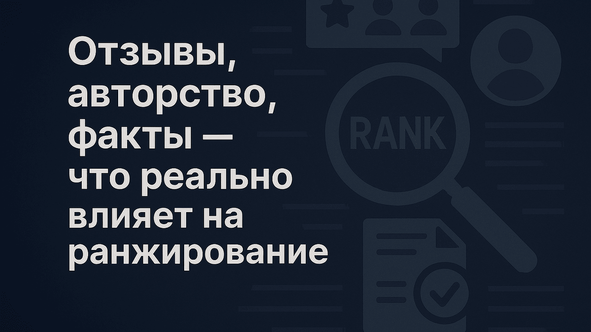 Что реально влияет на ранжирование