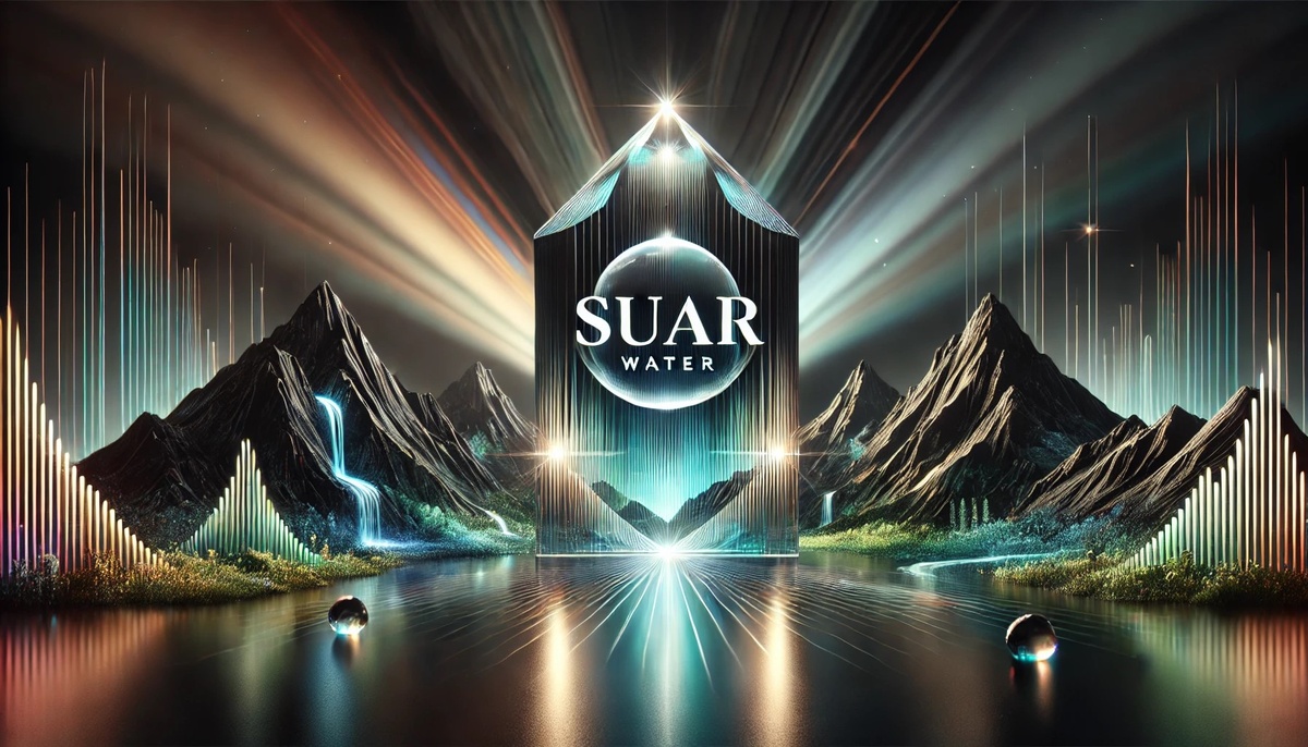 На изображении: символичный портал SUAR water — Минеральная вода "СУАР" как энергия природы и технологии, вдохновлённая эстетикой Интерстеллара.