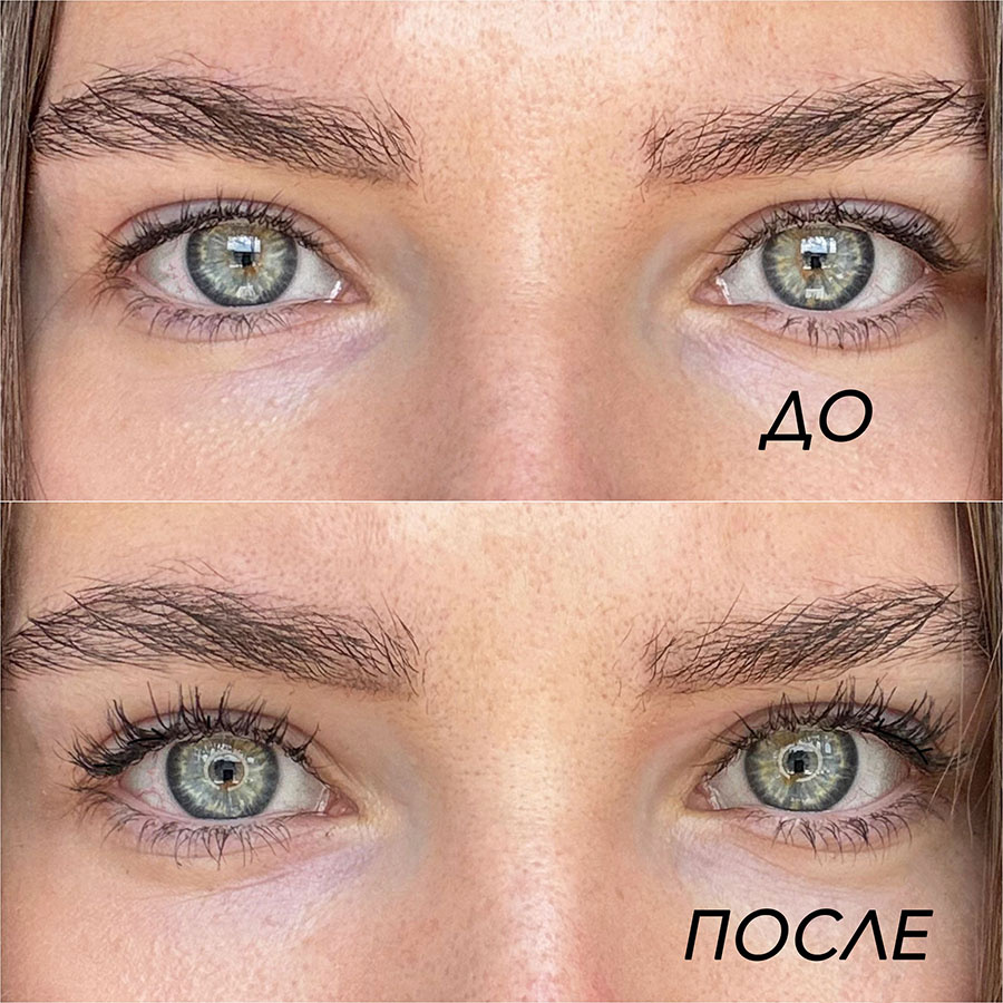 Термотушь 04 Extreme Volume от B.COLOUR PROFESSIONAL нанесена одним слоем
