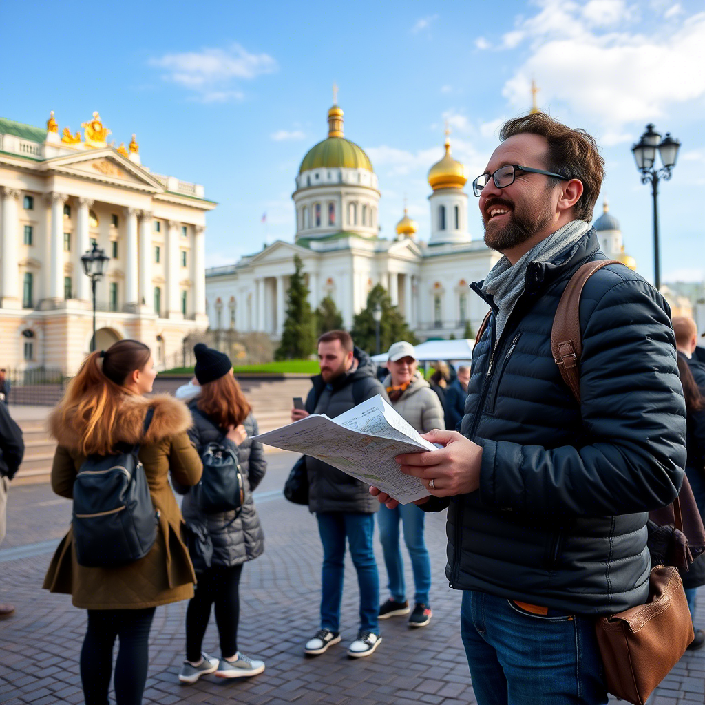 Гид с группой