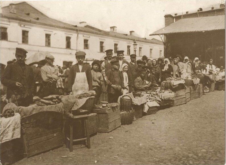 Хитровка, торговля съестными припасами  1905 – 1915, Россия,  Москва,  ЦАО,  Басманный район