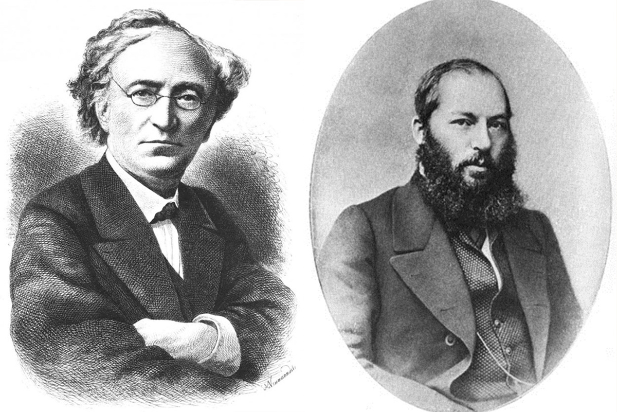 Федор Тютчев и Афанасий Фет в 1860-е годы. 