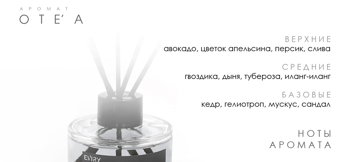 Ноты аромата OTE'A. Ароматы EVIRY