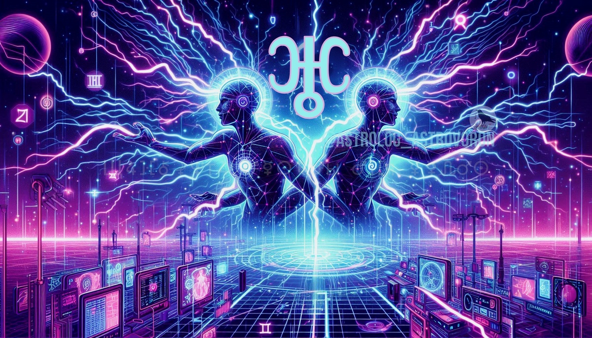 Уран в Близнецах. Иллюстрация создана автором канала АстроВорон. Мистерии Зодиака (с)