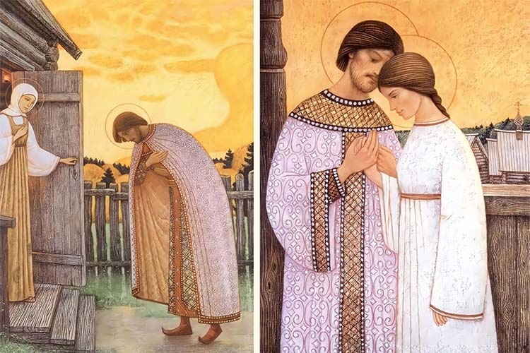 Здесь и далее иллюстрации  из "Жития  Петра и Февронии в картинах Александра Простева".