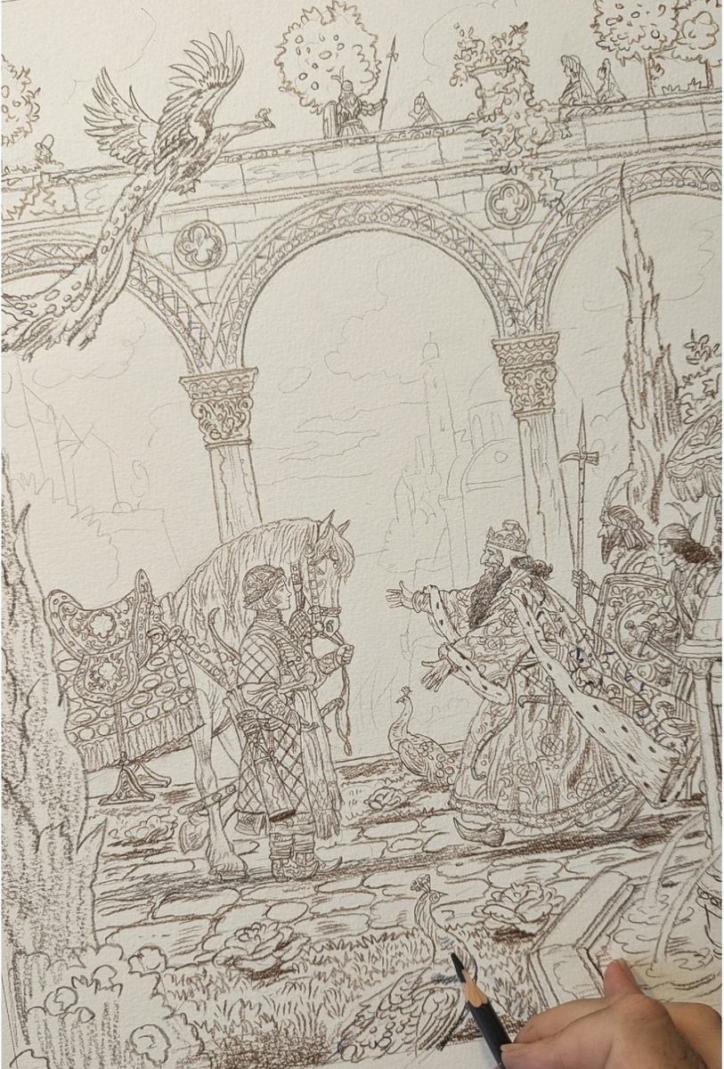 Иван-Царевич и Серый волк. Работа над книгой. Художник-иллюстратор Антон Ломаев.