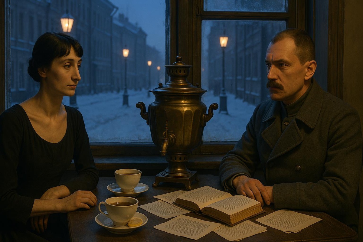 В иллюстративных целях. Николай Гумилёв и Анна Ахматова. Нарисовано нейросетью.