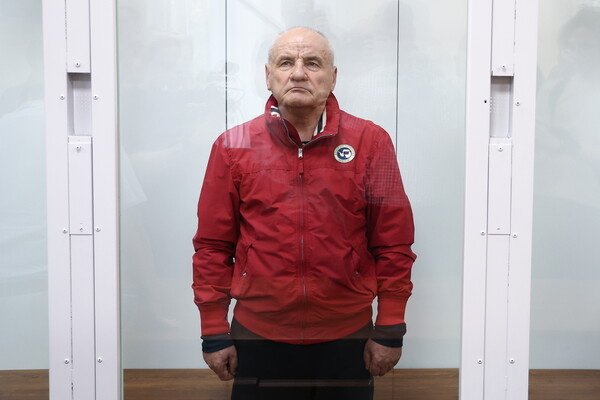 Бывший заместитель министра обороны генерал армии запаса Павел Попов в 235-ом военном гарнизонном суде, 2024 год / Сергей Булкин/ТАСС 