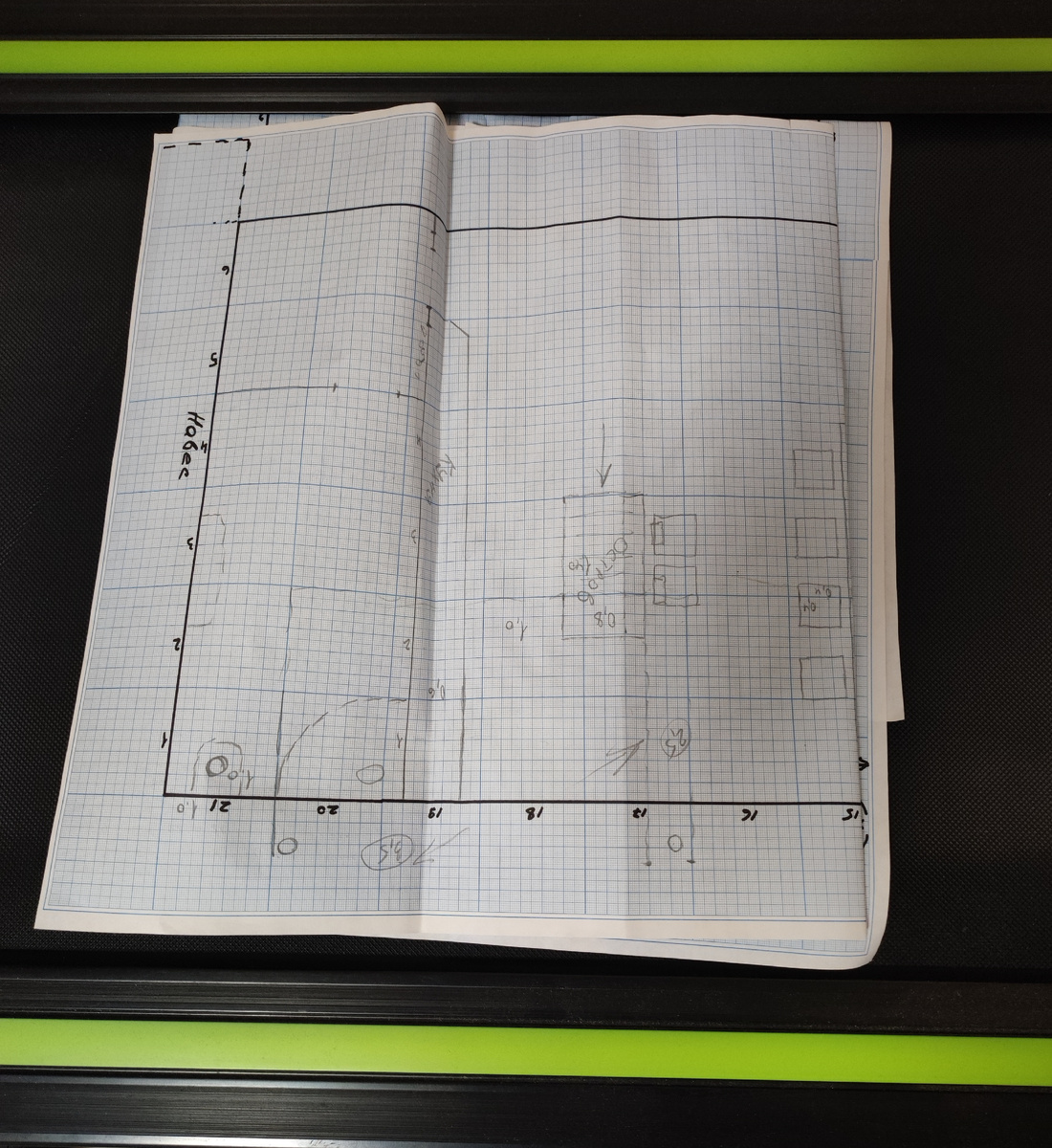 Это чертёж, сложен в 4 раза