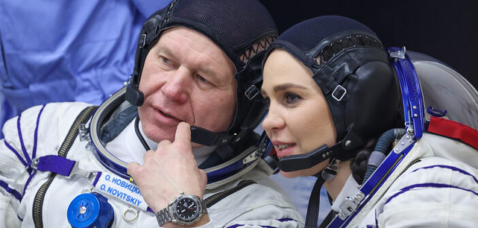 Олег Новицкий и Марина Василевская на предполетных тренировках. Фото: Роскосмос