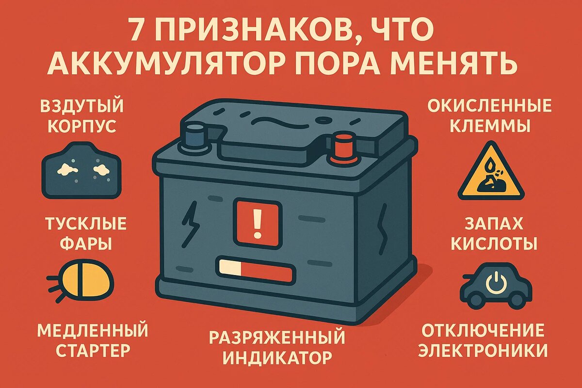 7 причин для замены авто аккумулятора